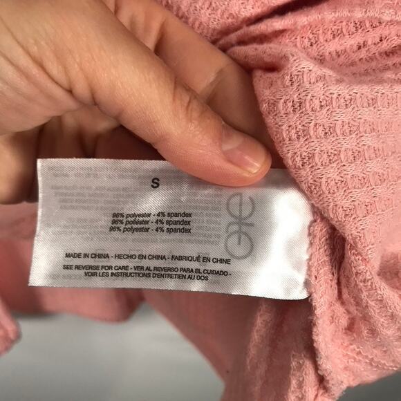 Vintage America Top Womens Small Pink Waffle Knit Thermal  Long Sleeve Soft Cozy - Picture 6 of 8